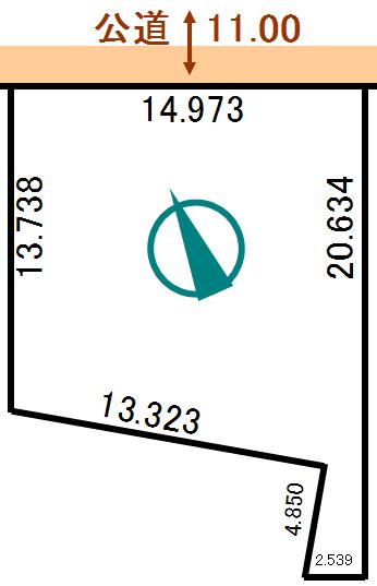 Compartment figure. Land price 3.8 million yen, Land area 233.15 sq m