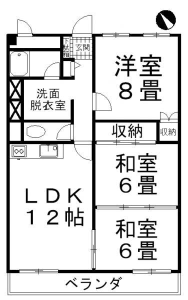 Floor plan. 3LDK, Price 5 million yen, Occupied area 90.48 sq m