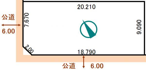 Compartment figure. Land price 1.3 million yen, Land area 182 sq m