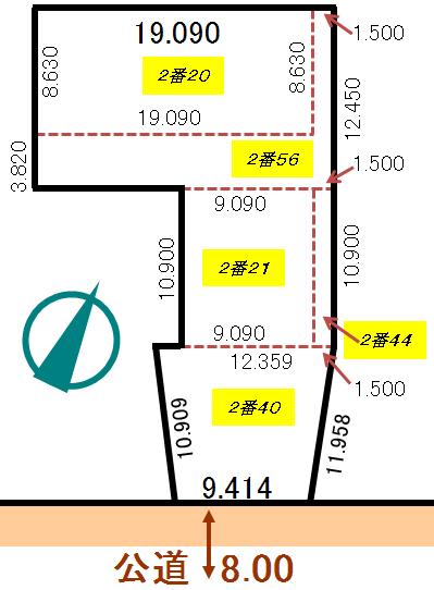 Compartment figure. Land price 8.5 million yen, Land area 494.81 sq m