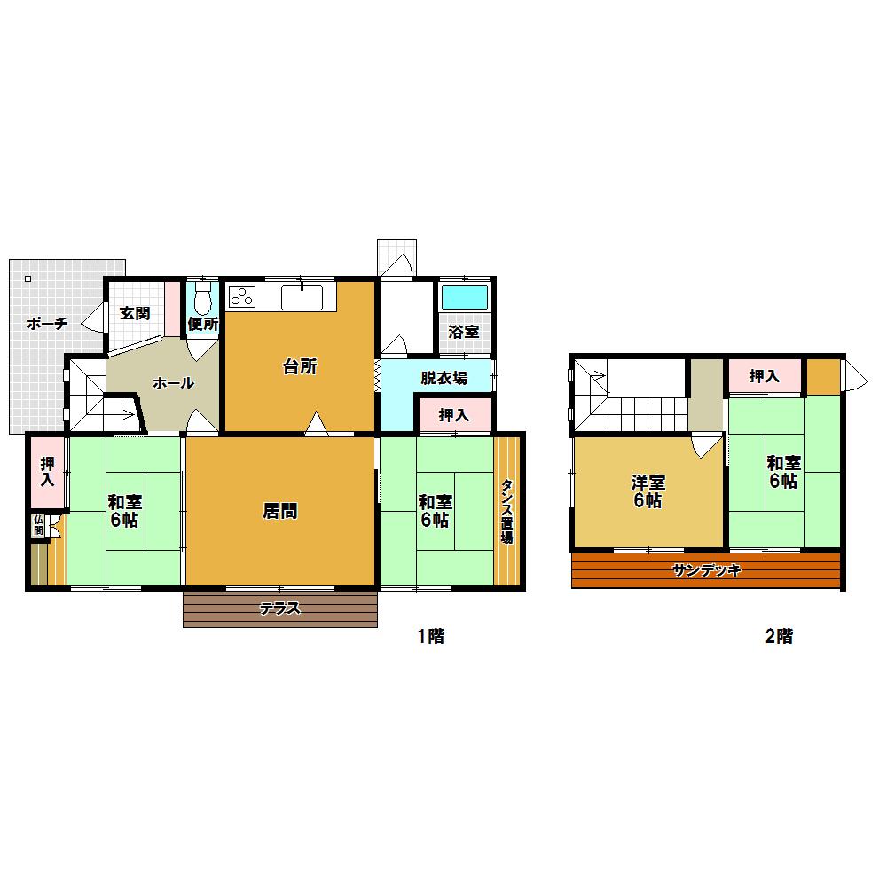 Floor plan. 3.8 million yen, 4LDK, Land area 280.57 sq m , Building area 103.21 sq m