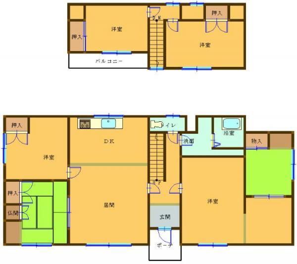 Floor plan. 17.8 million yen, 7LDK, Land area 328.99 sq m , Also in building area 144.18 sq m two-family is adaptable Mato