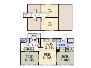 Floor plan. 4,920,000 yen, 4LDK, Land area 297 sq m , Building area 58.32 sq m