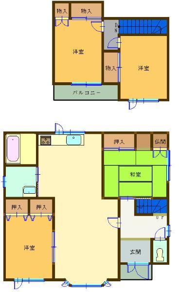 Floor plan. 15.3 million yen, 4LDK, Land area 196.2 sq m , Building area 99.02 sq m well-balanced 4LDK