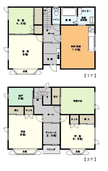 Floor plan. 17.8 million yen, 5DK, Land area 264.4 sq m , Building area 113.38 sq m kitchen is wide family can everyone slowly. 