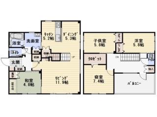 Floor plan. 21 million yen, 4LDK, Land area 219.5 sq m , Building area 117.97 sq m
