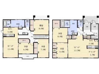 Floor plan. 26,600,000 yen, 6LDK, Land area 322.55 sq m , Building area 191.28 sq m