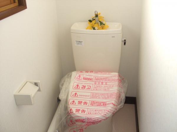 Non-living room. Hot water is cleaned with new toilet