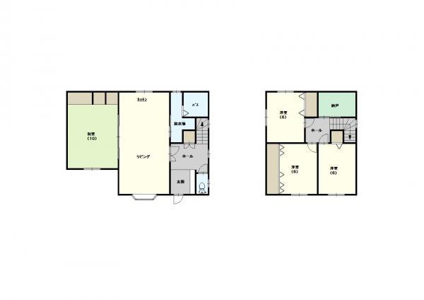 Floor plan. 14.8 million yen, 4LDK, Land area 190.8 sq m , There is a Japanese-style building area 105.3 sq m 10 Pledge, 4SLDK