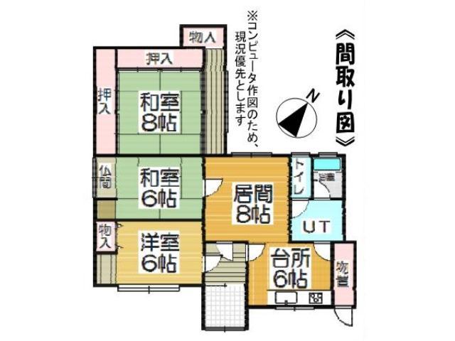 Floor plan. 4.6 million yen, 3LDK, Land area 254.1 sq m , Building area 95.86 sq m Floor