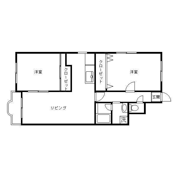 Floor plan. 2LDK, Price 4.8 million yen, Occupied area 53.23 sq m