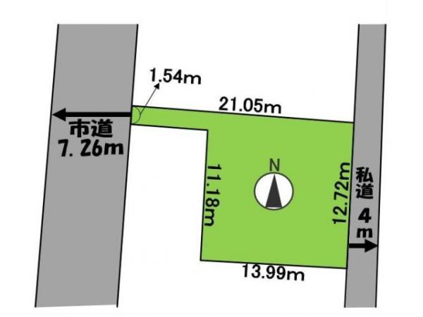 Compartment figure. Land price 2.4 million yen, Land area 186.04 sq m