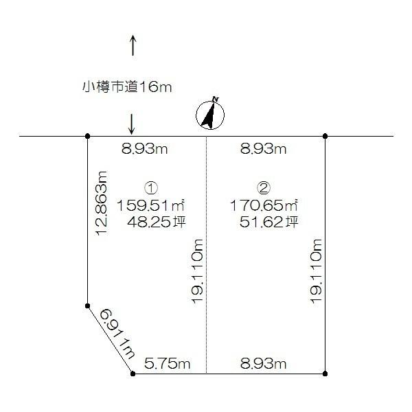 Compartment figure. Land price 8.25 million yen, Land area 170.65 sq m