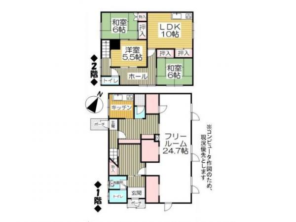 Floor plan. 2.64 million yen, 3LDK, Land area 218.4 sq m , Building area 204.31 sq m floor plan