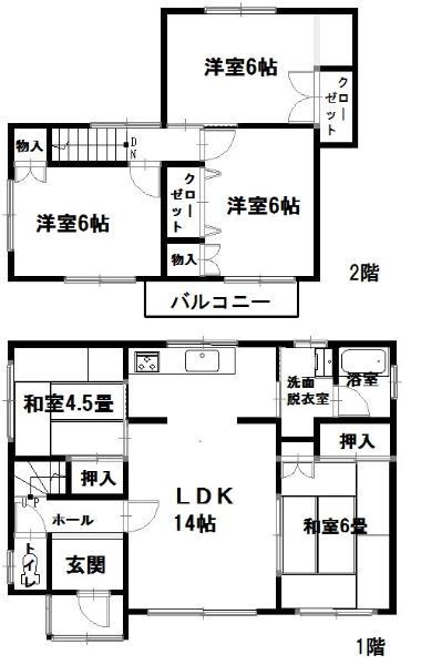 Floor plan. 11.5 million yen, 5LDK, Land area 215.25 sq m , Building area 93.91 sq m 5LDK