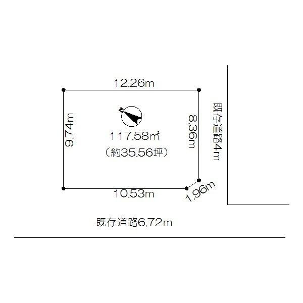 Compartment figure. Land price 3.6 million yen, Land area 117.58 sq m