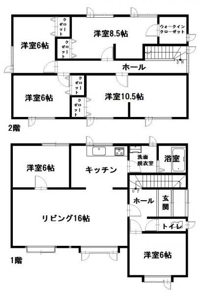 Floor plan. 14,350,000 yen, 6LDK, Land area 235.38 sq m , Building area 140.94 sq m 6LDK