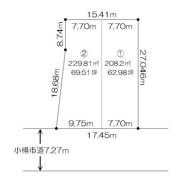 Compartment figure. Land price 8 million yen, Land area 208.2 sq m