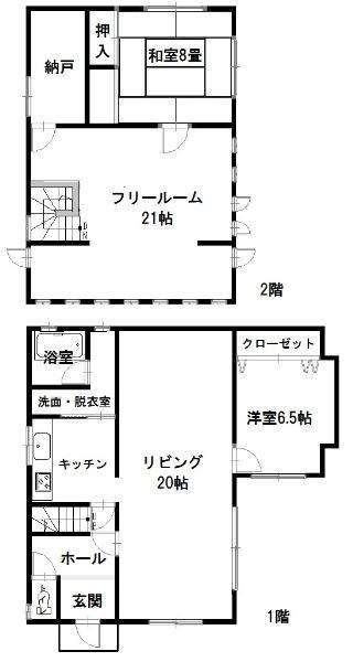 Floor plan. 12.9 million yen, 2LDK+S, Land area 141 sq m , Building area 125.15 sq m 2SLDK