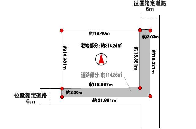 Compartment figure. Land price 1.9 million yen, Land area 429.1 sq m