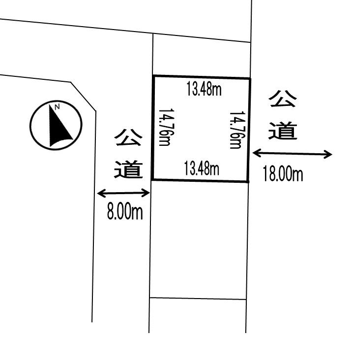 Compartment figure. Land price 4.8 million yen, Land area 198.96 sq m cadastral map