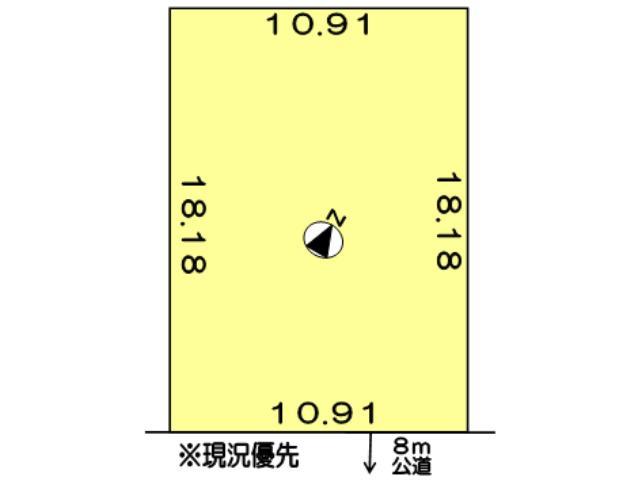 Compartment figure. Land price 9.9 million yen, Land area 197 sq m compartment view