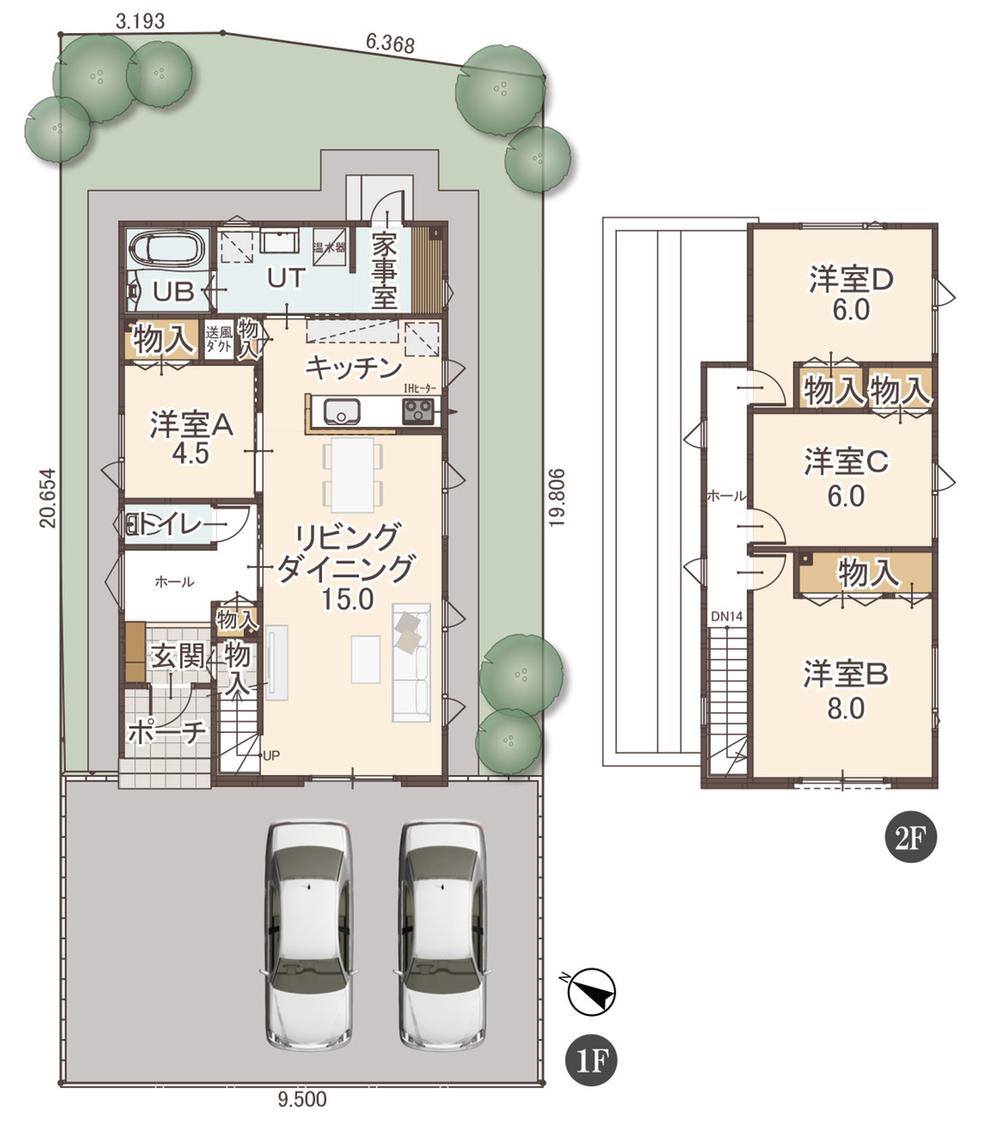 Floor plan. (No. 5 locations), Price 30,600,000 yen, 4LDK, Land area 193.67 sq m , Building area 113.45 sq m