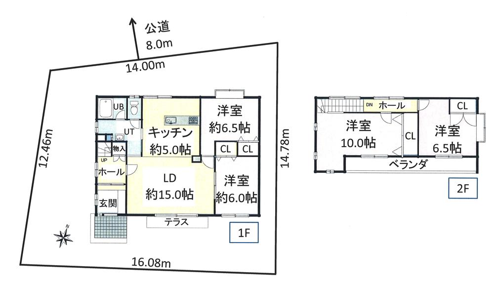 Floor plan. 15,980,000 yen, 4LDK, Land area 201.43 sq m , Building area 137.09 sq m floor plan