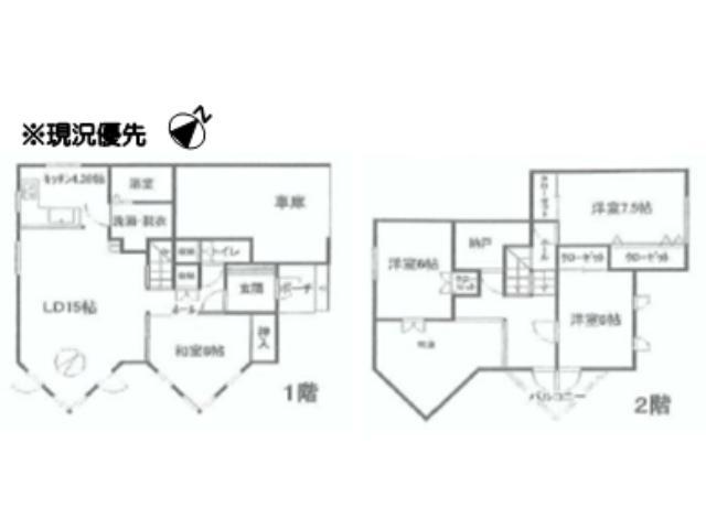 Floor plan. 21,800,000 yen, 4LDK+S, Land area 197.99 sq m , Building area 131.22 sq m Floor