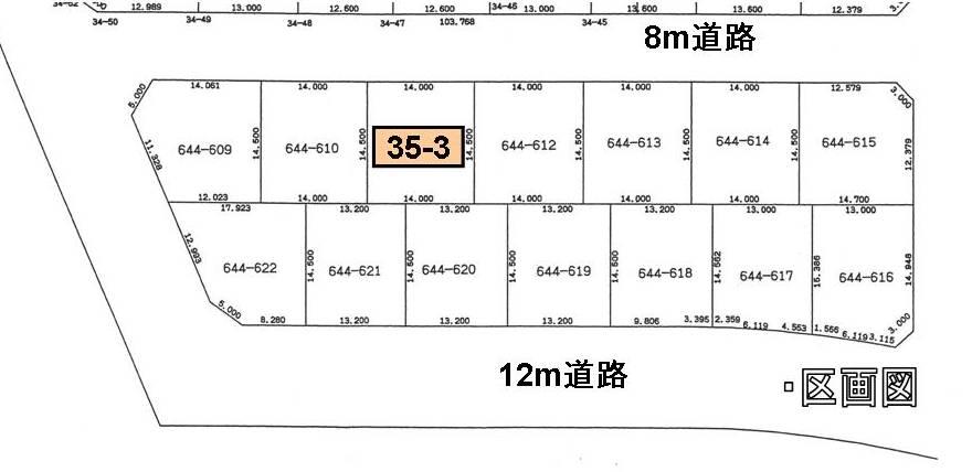 Compartment figure. Land price 9.8 million yen, Land area 203 sq m