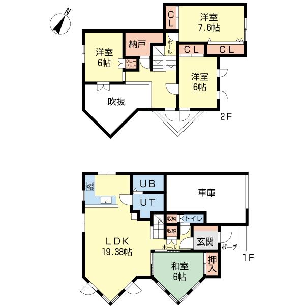 Floor plan. 21,800,000 yen, 4LDK, Land area 197.99 sq m , Building area 131.22 sq m