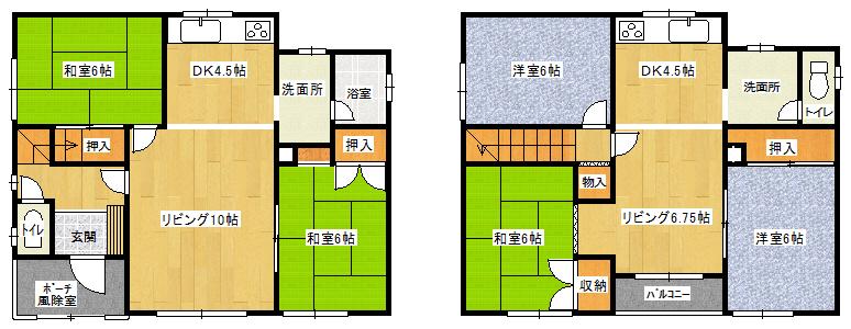 Floor plan. 12 million yen, 5LLDDKK, Land area 206.25 sq m , Building area 125.03 sq m
