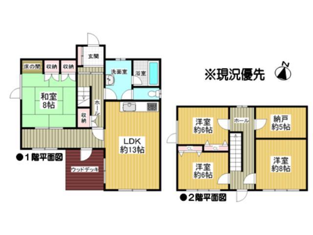 Floor plan. 22,800,000 yen, 4LDK+S, Land area 201.28 sq m , Building area 120.16 sq m Floor