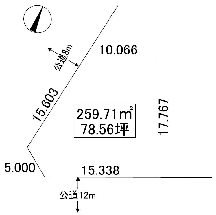 Compartment figure. Land price 14.8 million yen, Land area 259.71 sq m