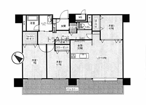 Floor plan. 3LDK, Price 25,800,000 yen, Occupied area 86.65 sq m , Between the balcony area 22.8 sq m floor plan