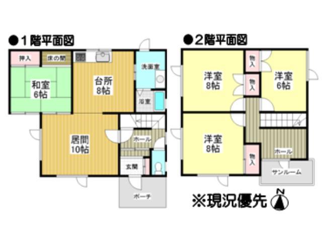 Floor plan. 14.8 million yen, 4LDK, Land area 212.5 sq m , Building area 110.13 sq m Floor