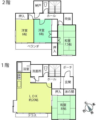 Floor plan. 18.9 million yen, 4LDK, Land area 218.75 sq m , Building area 66.17 sq m