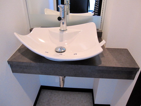 Washroom. Stylish bathroom vanity