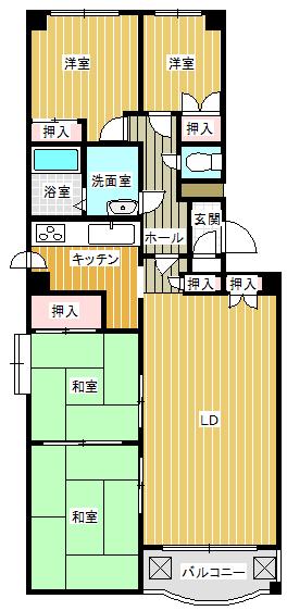 Floor plan. 4LDK, Price 8.5 million yen, Occupied area 83.52 sq m , Balcony area 4.3 sq m