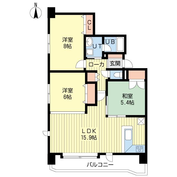 Floor plan. 3LDK, Price 13,900,000 yen, Occupied area 76.26 sq m , Balcony area 11.33 sq m