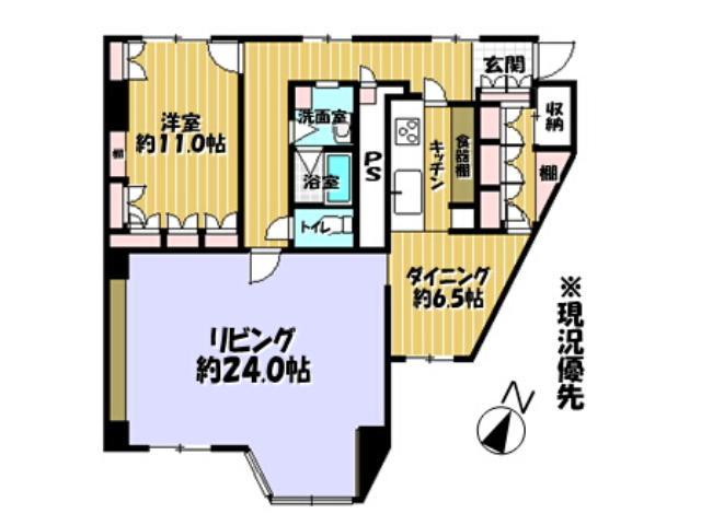 Floor plan. 1LDK+S, Price 14.8 million yen, The area occupied 110.7 sq m Floor