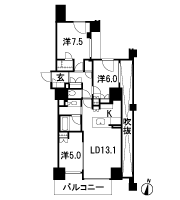 Floor: 3LD ・ K + N + WIC, the occupied area: 77.64 sq m, Price: 37.8 million yen