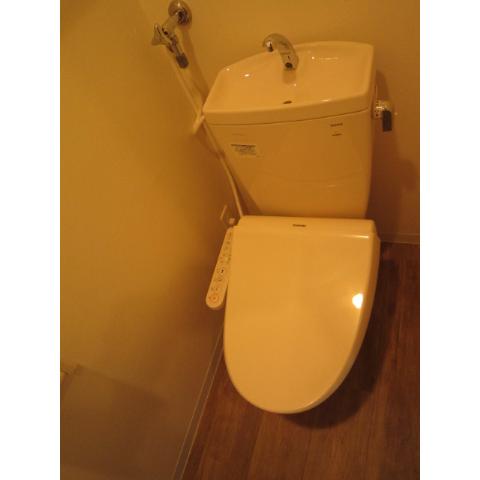 Toilet. Washlet can be equipped to have year-round comfortable use! 