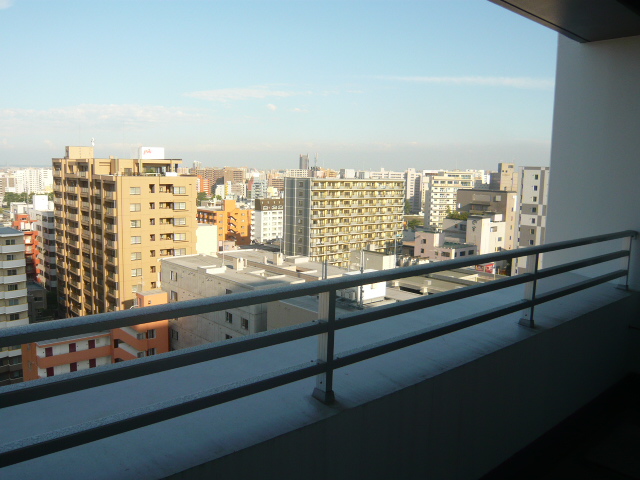 Balcony. Landscape overlooking the Sapporo