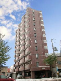 Building appearance. Facing south in sunny