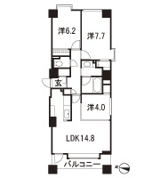 Floor: 3LDK, occupied area: 71.81 sq m, Price: 24,550,000 yen ~ 27,350,000 yen