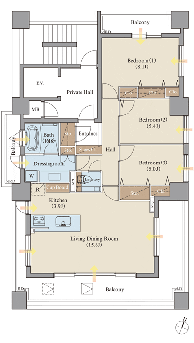 Floor: 3LDK, the area occupied: 86.8 sq m, Price: 43,900,000 yen ~ 52,800,000 yen