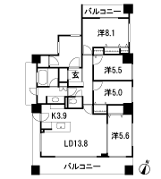 Floor: 4LDK, the area occupied: 93.4 sq m, Price: 62.8 million yen