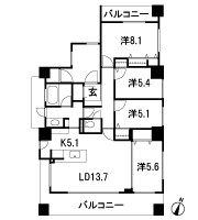Floor: 4LDK, occupied area: 95.22 sq m, Price: 61.8 million yen