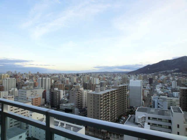 View. South-facing view overlooking the Sapporo city center